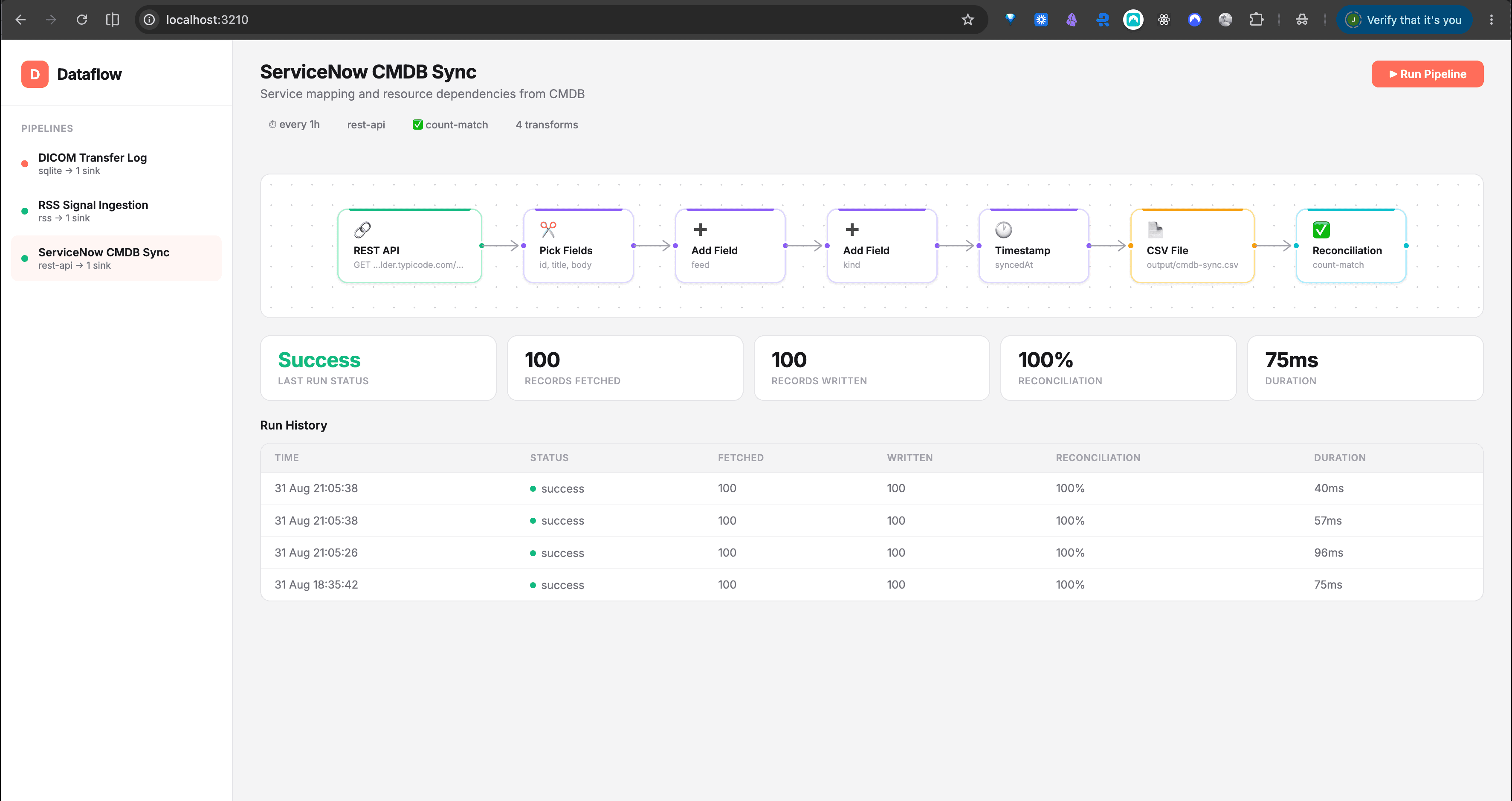 Dataflow Engine screenshot